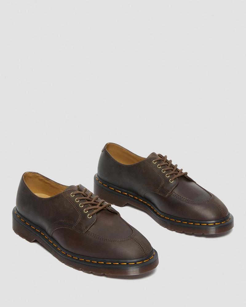 Dr Martens 2046 Crazy Horse Læder Oxford Sko Herre Mørkebrune | DK 610QMA